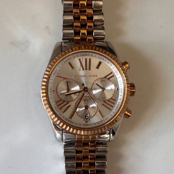 Michael Kors Silver and Rose Gold Runway Watch - Picture 2 of 2